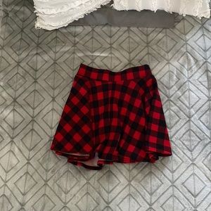 Checkered Red and Black Skirt